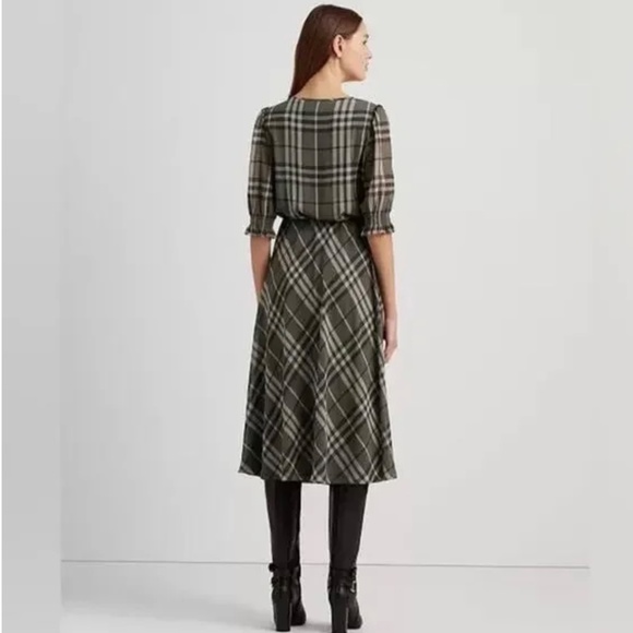 LAUREN Ralph Lauren Green plaited dress SZ 12 - Picture 2 of 7